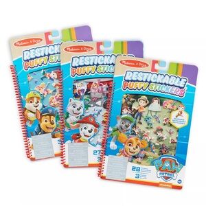 New Melissa & Doug PAW Patrol Restickable Puffy Stickers 3-Pack